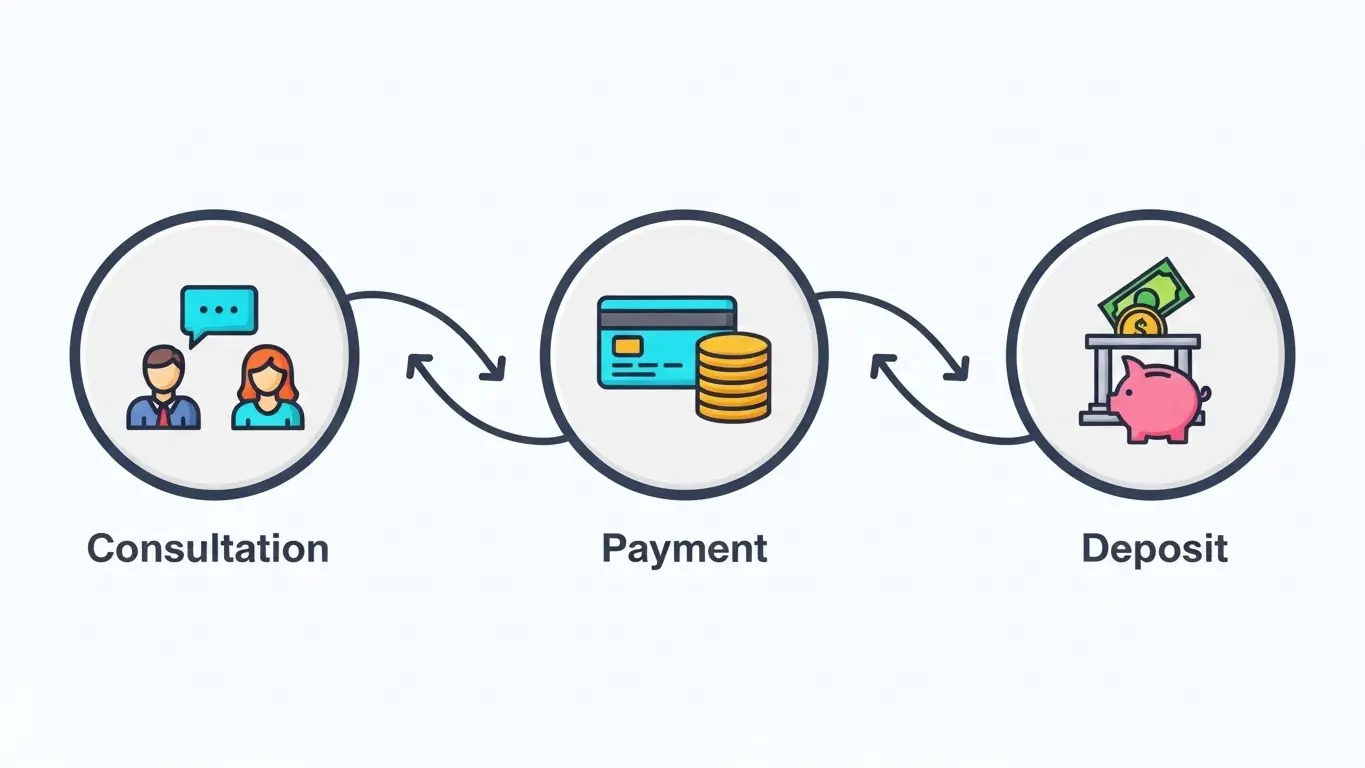 입금 진행 전 체크포인트를 안내하는 화면 2